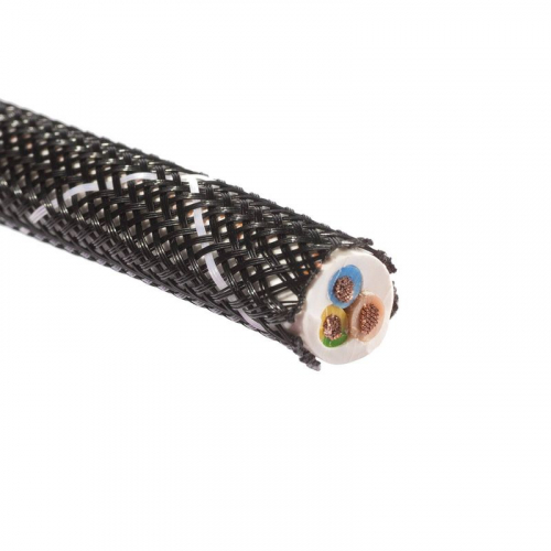 Оплетка кабельная из полиэстера XP-38 черн./бел. (уп.50м) Fortisflex 102342 фото 2
