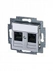 Розетка информационная Levit двойная 2хRJ45 кат. 5e серебр. ABB 2CHH295118A6070