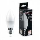 Лампа светодиодная LB-1306 6Вт C37 свеча 2700К E14 230В FERON 38044