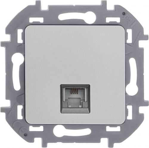 Розетка телефонная Inspiria RJ11 механизм алюм. IEK 673822 фото 5