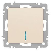 Выключатель 1-кл. СП Accent 6-102-02 10А IP20 250В с подсветкой AL/CU сл. кость Intro Б0063428