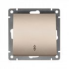 Переключатель проходной 1-кл. СП Афина 10А IP20 механизм шампань Universal A0025-Br