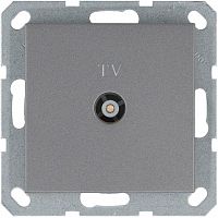 Розетка телевизионная проходная TV Ф9.5мм механизм алюм. Jasmart G6002S