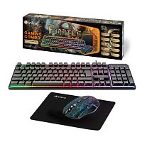 Комплект игровой GXZ840 (клавиатура и мышь) проводной + коврик черн. Intro Б0065046
