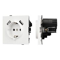 Розетка 1-м СП SCT-TENDO-MUAA-SFPL-WH 16А IP20 230В с USB зарядкой механизм Arlight 054606