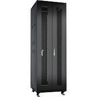 Шкаф монтажный телекоммуникационный напольн. ND-05C-42U60/120-BK 19дюйм 42U 600х1200х2055мм для распределит. и серверн. оборудования; передн. и задн. двойн. перфорир. двери ручки с замком RAL 9004 черн. Cabeus 9751c