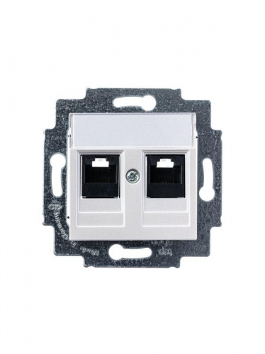 Розетка информационная RJ45 2-м Levit CAT.5e жемчуж. ABB 2CHH295118A6068 фото 2