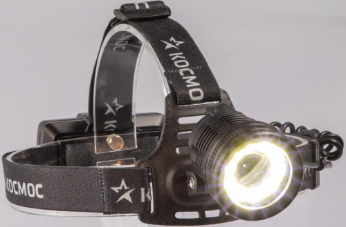 Фонарь налобный аккум. 10Вт P50 LED/Li-ion18650 2х1000мА.ч алюм. КОСМОС (KOC855Lit) фото 4