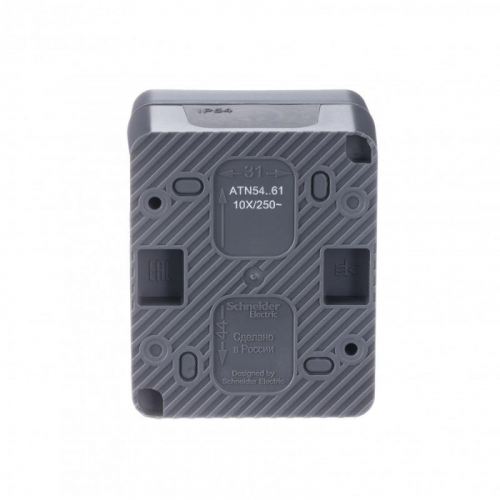 Переключатель проходной 1-кл. ОП AtlasDesign PROFI IP54 10AX антрацит SE ATN544061 фото 3
