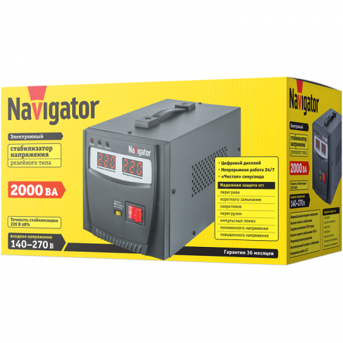 Стабилизатор напряжения 61 768 NVR-RF1-2000 Navigator 61768 фото 2