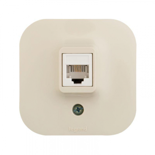 Розетка телефонная 1-м ОП Quteo RJ11 сл. кость IEK 782244 фото 2