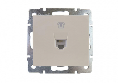 Розетка телефонная Rain RJ11 евро стандарт механизм крем. LEZARD 703-0388-137