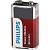 Элемент питания алкалиновый "крона" 6LR61 9В Power (блист. 1шт) Philips Б0062717