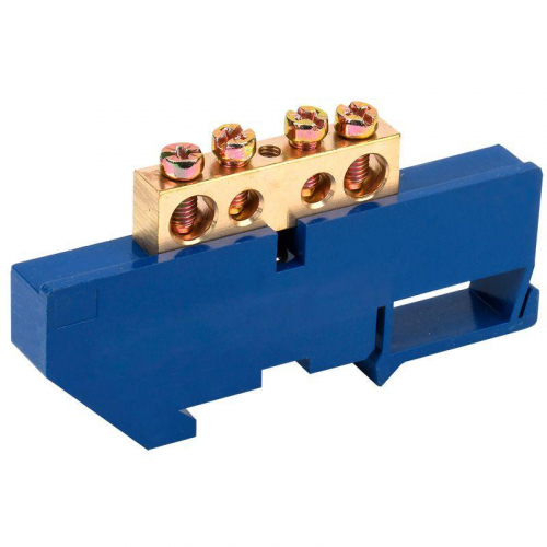 Шина &amp;quot;N&amp;quot; нулевая с синим изолятором на DIN-рейку 8х12мм стойка бол. 4 группы Rexant 11-2345