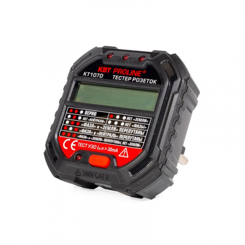 Тестер розеток и УЗО КТ 107D PROLINE КВТ 86321 фото 3