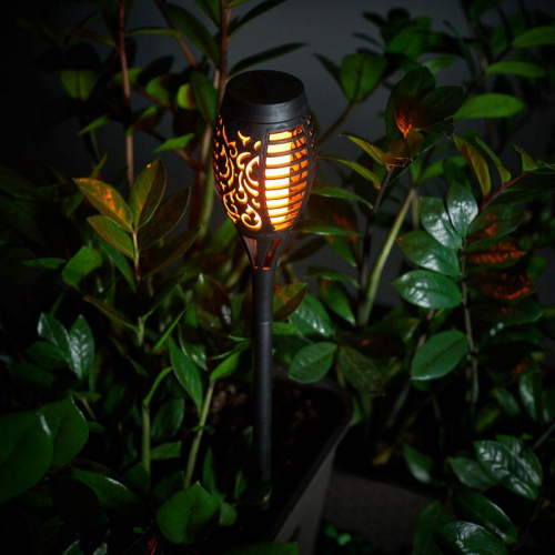 Светильник светодиодный Факел с эффектом пламени с солнечн. панелью и датчиком освещенности Lamper 602-1012 фото 5