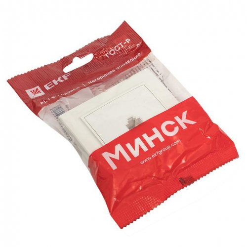 Розетка компьютерная 1-м СП Минск RJ45 бел. Basic EKF ERK01-035-10 фото 6
