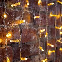 Гирлянда светодиодная "Светодиодный Дождь" 2х1.5м 300LED тепл. бел. 65Вт 230В IP65 эффект мерцания провод силикон. прозр. (нужен шнур питания 303-500-1) Neon-Night 235-316
