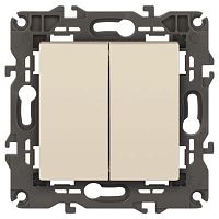 Выключатель 2-кл. СП Elegance 14-1104-02 10А IP20 250В 10AX механизм сл. кость Эра Б0034231