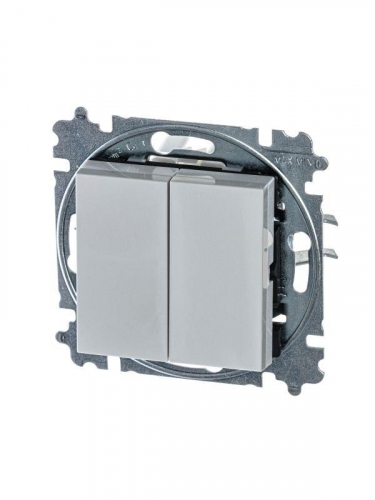 Переключатель 2-кл. СП Levit IP20 сер./бел. ABB 2CHH595245A6016