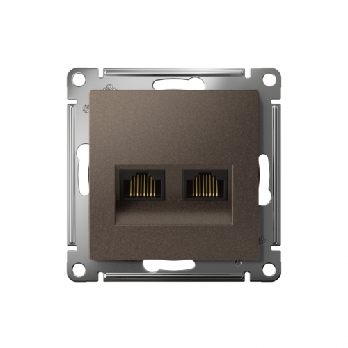 Розетка компьютерная 2-м AtlasDesign RJ45 кат.5E механизм мокко SE ATN000685 фото 2