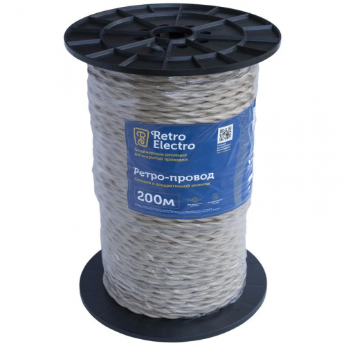 Провод ретро 2х2.5 сл. кость (уп.200м) RetroElectro 2254770 фото 3