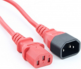Кабель питания ПВС-АП 3x1.0 С13 - C14, 220/250В, 10А, красный, 1м Filum FL-PC-C13/C14-C1-1.0-RD