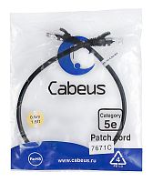 Патч-корд U/UTP кат.5E PC-UTP-RJ45-Cat.5e-0.5m-BK 2xRJ45/8p8c неэкранир. PVC 0.5м черн. Cabeus 7671c