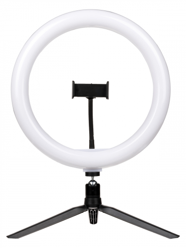 Лампа кольцевая светодиодная 30 см, 16 Вт, 2700-6400 К+RGB, штатив наст., диммер, ПДУ, USB, TDM фото 9