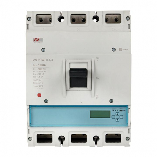 Выключатель автоматический 3п 1000А 50кА AV POWER-4/3 ETU6.0 AVERES EKF mccb-43-1000-6.0-av фото 3