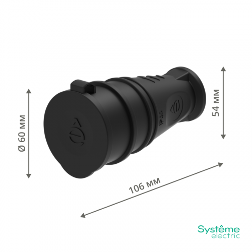 Розетка 1-м MultiSet 16А 250В IP44 с заземл. каучук черн. SE MST4002BK фото 8