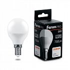 Лампа светодиодная LB-1409 9Вт G45 шар 2700К E14 230В FERON 38077