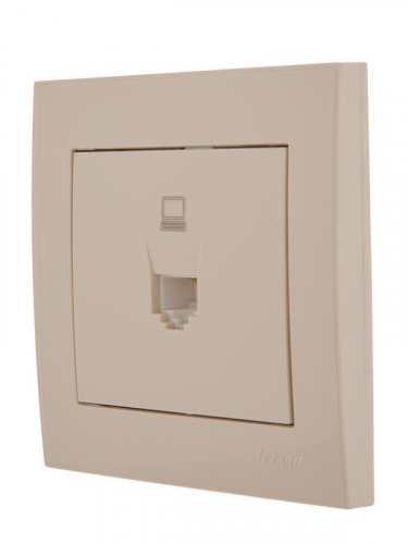Розетка компьютерная СП Rain RJ45 крем. LEZARD 703-0303-139 фото 4