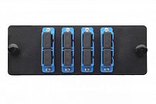 Комплект планка Q-SLOT с 4 адаптерами дуплекс SC OS2 монтаж. шнуры КДЗС Eurolan 38M-S2-2S-04BL