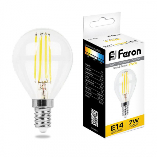 Лампа светодиодная LB-52 7Вт 2700К E14 230В FERON 25874