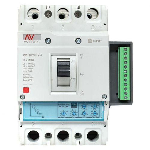Выключатель автоматический 250А 100кА AV POWER-2/3 ETU2.2 AVERES EKF mccb-23-250H-2.2-av фото 10