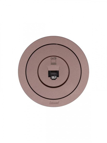 Розетка компьютерная СП OSEN RJ45 кат.6 механизм шоколад LEZARD 743-7388-140 фото 4