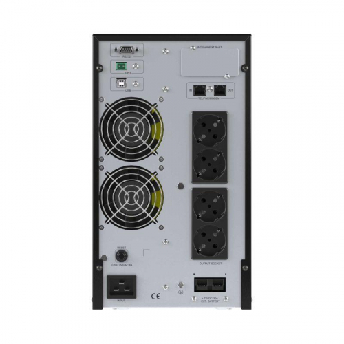 Источник бесперебойного питания онлайн для Small Tower 2000В.А/1800Вт 1/1 4хSchuko EPO USB RS-232 RJ45 без АКБ 7А.ч DKC SMALLT2A0PS фото 4