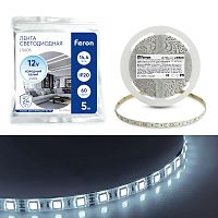 Лента светодиодная LS606 60SMD(5050)/м 14.4Вт/м 12В 6500К (уп.5м) FERON 27644