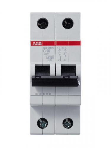 Выключатель автоматический модульный 2п C 16А 4.5кА SH202L C16 ABB 2CDS242001R0164 фото 2