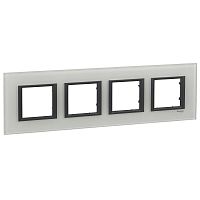 Рамка 4-м Unica Top Unica CLASS горизонт. стекло бел. SchE MGU68.008.7C2