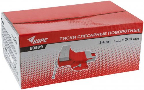 Тиски слесарные поворотные стальные 200мм (8.4кг) КУРС 59599 фото 3