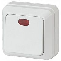Выключатель 1-кл. ОП Quadro 10А IP20 2-102-01 250В с подсветкой бел. Intro Б0053741