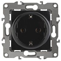 Розетка 1-м СП Эра12 12-2101-06 16А IP20 16AX 250В 2P+E Schuko механизм черн. Эра Б0014680