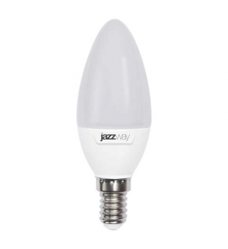 Лампа светодиодная PLED-SP 7Вт C37 свеча 3000К тепл. бел. E14 530лм 230В JazzWay 1027818-2