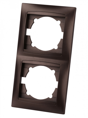 Рамка 2-х постовая вертикальная шоколад "Лама" TDM фото 2