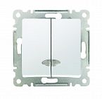Выключатель 2-кл. СП Lillium IP20 с подсветкой механизм бел. Makel 30001023