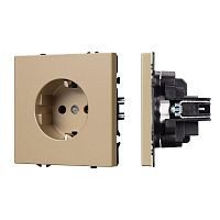 Розетка 1-м СП SCT-NOBE-MEU1-SFPL-GD 16А IP20 230В механизм Arlight 054278