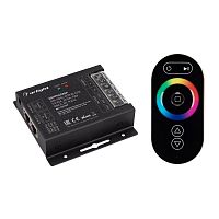 Контроллер ARL-OVAL-RGB 12-24В 3х10А ПДУ Овал RF RJ45 IP20 метал. черн. Arlight 027157