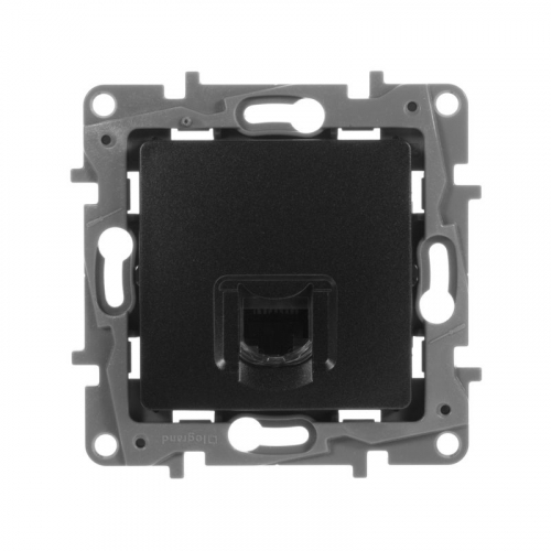 Розетка компьютерная СП Etika RJ45 кат.6 UTP антрацит IEK 672653 фото 3